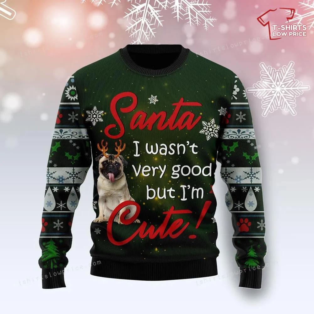 Men's Lost Gods Ugly Christmas Pug Snowflakes Sweatshirt - Fifth Sun