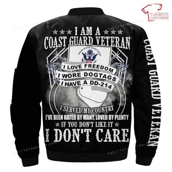 I Am A Coast Guard Veteran I Love Freedom I Wore Dogtags I Have A Dd-214 Bomber Jacket I Am A Coast Guard Veteran I Love Freedom I Wore Dogtags I Have A Dd-214 Bomber Jacket
