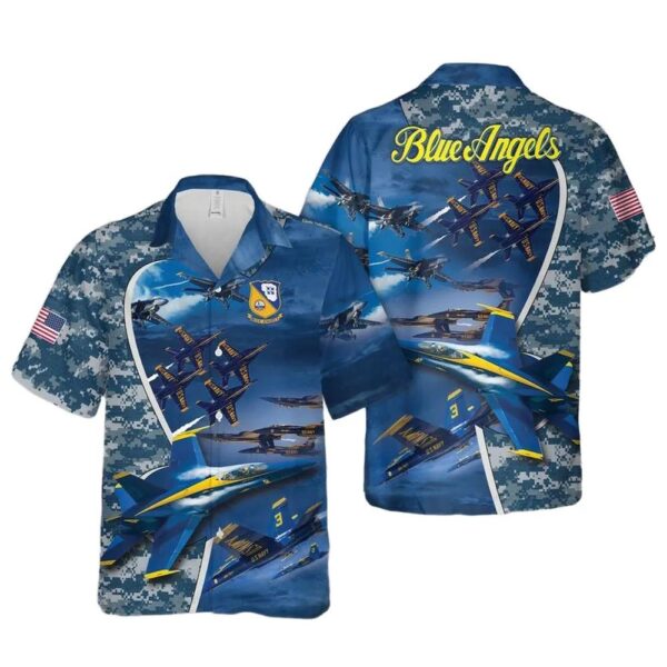 Custom Name Us Navy Blue Angels Button Up Hawaiian Shirt Custom Name Us Navy Blue Angels Button Up Hawaiian Shirt