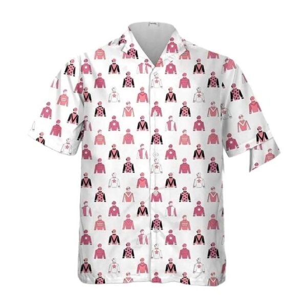 Horse Racing Jockey Silks Blush Pink Aloha Hawaiian Shirt Horse Racing Jockey Silks Blush Pink Aloha Hawaiian Shirt