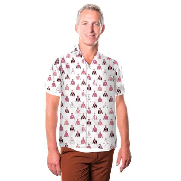 Horse Racing Jockey Silks Blush Pink Aloha Hawaiian Shirt Horse Racing Jockey Silks Blush Pink Aloha Hawaiian Shirt