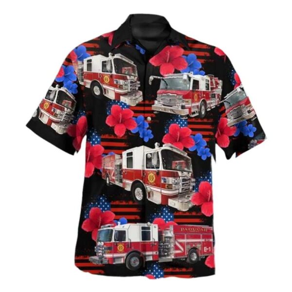 Paducah Kentucky Paducah Fire Department Button Up Hawaiian Shirt Paducah Kentucky Paducah Fire Department Button Up Hawaiian Shirt