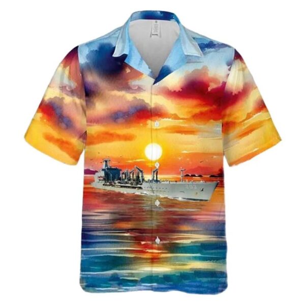 Us Navy Usns Laramie (t-ao-203) Cheap Hawaiian Shirt