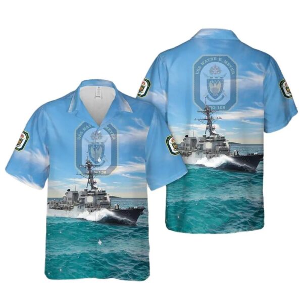 Us Navy Uss Wayne E Meyer (ddg-108) Hawaiian Shirt Outfit