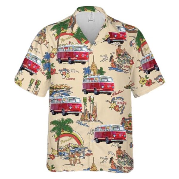 1971 VW Bus with a Porsche 964 Powertrain Hawaiian Shirt Man
