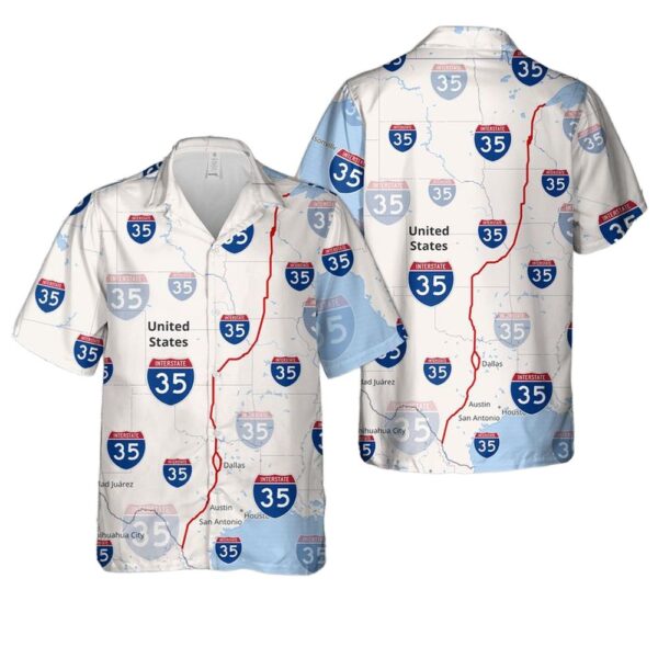 Interstate 35 (I-35) Hawaiian Shirt Man Interstate 35 (I-35) Hawaiian Shirt Man
