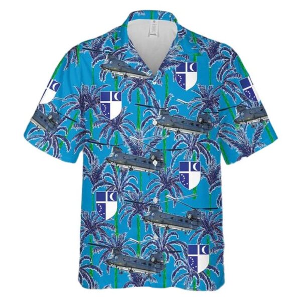 Royal Air Force No 7 Squadron RAF Boeing Chinook HC6 Button Up Hawaiian Shirt Royal Air Force No 7 Squadron RAF Boeing Chinook HC6 Button Up Hawaiian Shirt
