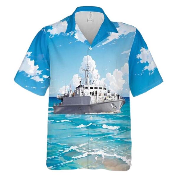 Royal Navy Sandown-class minehunter HMS Pembroke (M107) Hawaiian Shirt Outfit Royal Navy Sandown-class minehunter HMS Pembroke (M107) Hawaiian Shirt Outfit