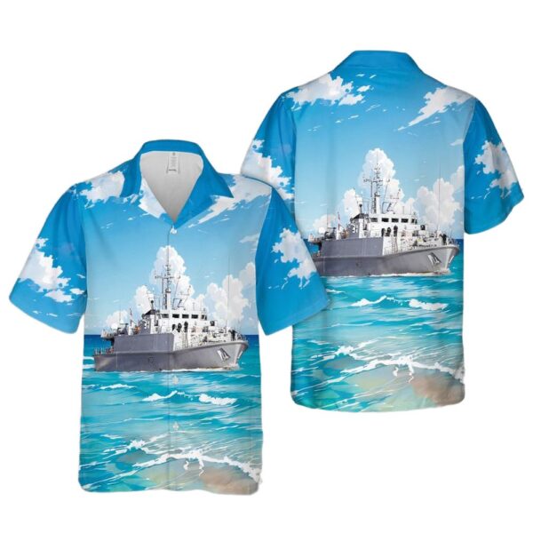 Royal Navy Sandown-class minehunter HMS Pembroke (M107) Hawaiian Shirt Outfit Royal Navy Sandown-class minehunter HMS Pembroke (M107) Hawaiian Shirt Outfit