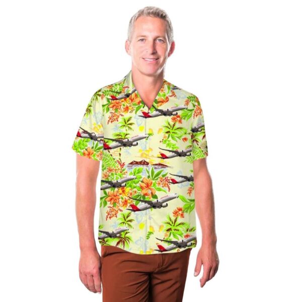 Spain Iberia Airbus A350-900 Button Up Hawaiian Shirt Spain Iberia Airbus A350-900 Button Up Hawaiian Shirt