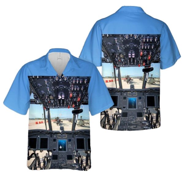 US Army CH-47 Chinook Cockpit Cheap Hawaiian Shirt US Army CH-47 Chinook Cockpit Cheap Hawaiian Shirt