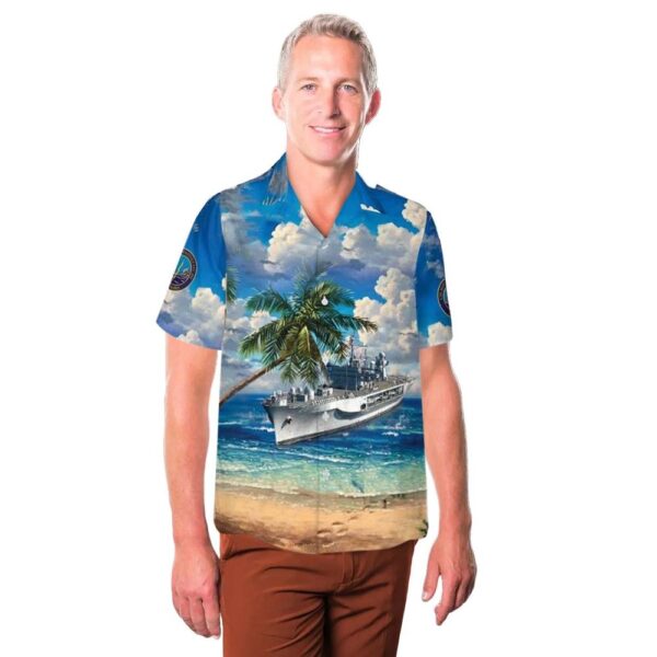 US Navy USS Mount Whitney (LCC-JCC 20) Aloha Hawaiian Shirt