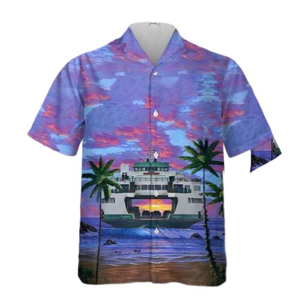 Washington State Ferry MV Walla Walla Hawaiian Shirt Man Washington State Ferry MV Walla Walla Hawaiian Shirt Man