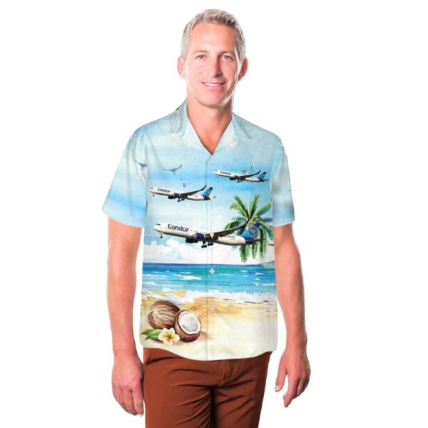 Condor (airline) Boeing 767-330(ER) Button Up Hawaiian Shirt Condor (airline) Boeing 767-330(ER) Button Up Hawaiian Shirt