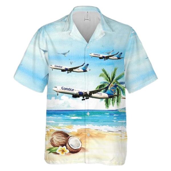 Condor (airline) Boeing 767-330(ER) Button Up Hawaiian Shirt Condor (airline) Boeing 767-330(ER) Button Up Hawaiian Shirt