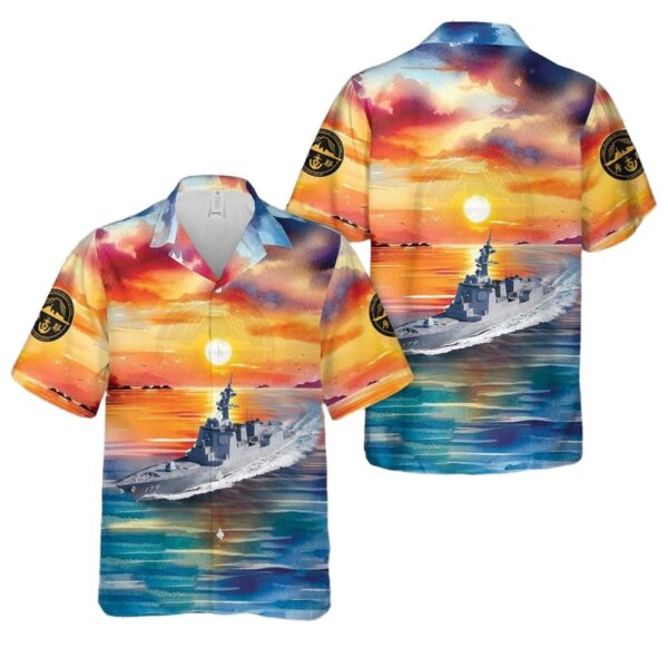 Japan Maritime Self-Defense Force (JMSDF) JS Maya (DDG-179) Button Up Hawaiian Shirt Japan Maritime Self-Defense Force (JMSDF) JS Maya (DDG-179) Button Up Hawaiian Shirt