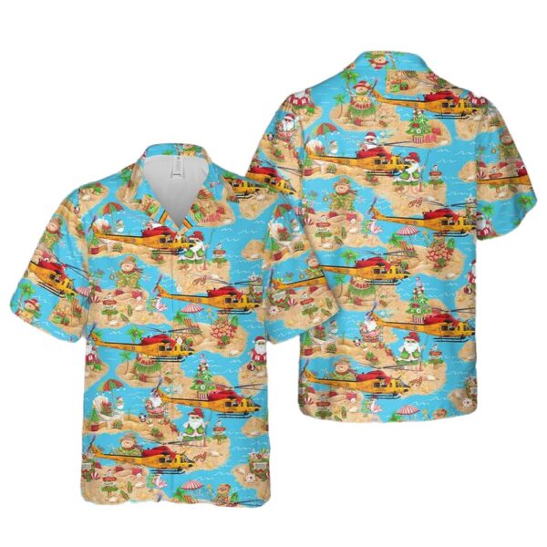 RCAF Bell CH-146 Griffon SAR Christmas Button Up Hawaiian Shirt