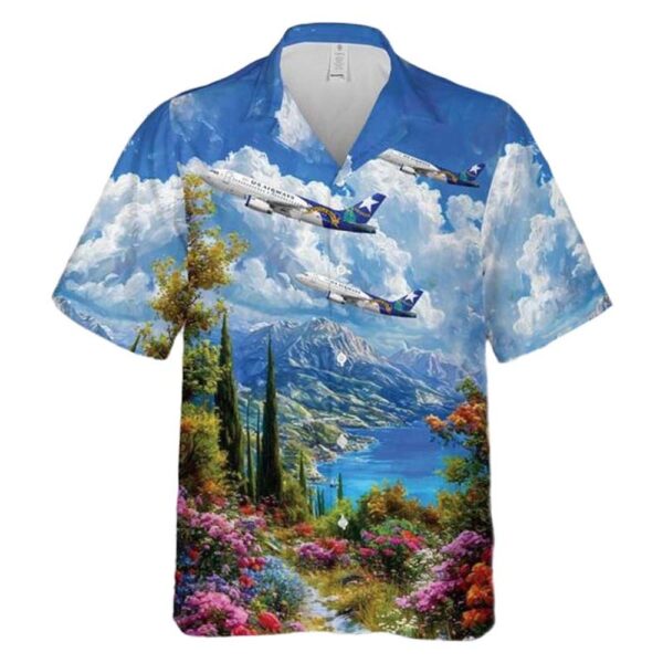 US Airways Battle Born Airbus A319-132 Hawaiian Shirt Man