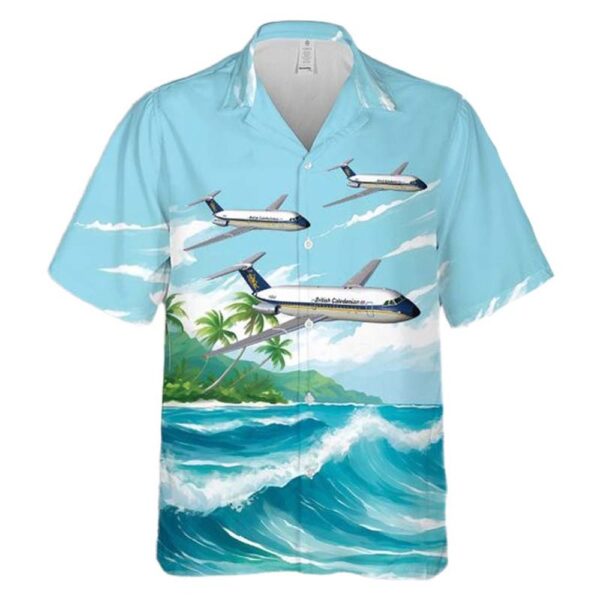 BRITISH CALEDONIAN AIRWAYS BAC ONE-ELEVEN 320AZ G-BKAV (1971) Hawaiian Shirt Man BRITISH CALEDONIAN AIRWAYS BAC ONE-ELEVEN 320AZ G-BKAV (1971) Hawaiian Shirt Man