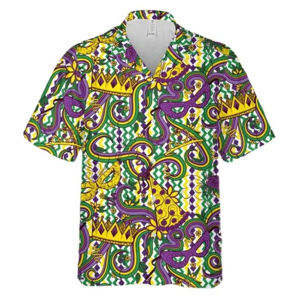 Mardi Gras Seamless Hawaiian Shirt Man Mardi Gras Seamless Hawaiian Shirt Man