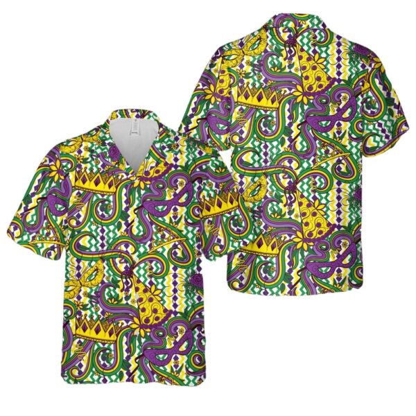 Mardi Gras Seamless Hawaiian Shirt Man Mardi Gras Seamless Hawaiian Shirt Man