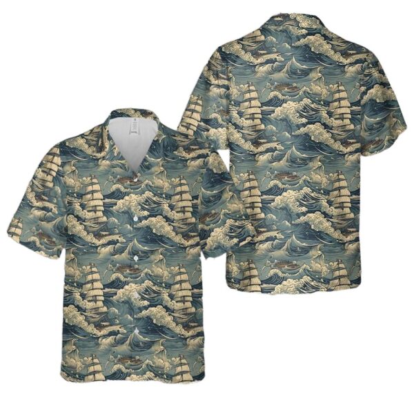 Maritime Ocean Voyage Seamless Button Up Hawaiian Shirt Maritime Ocean Voyage Seamless Button Up Hawaiian Shirt