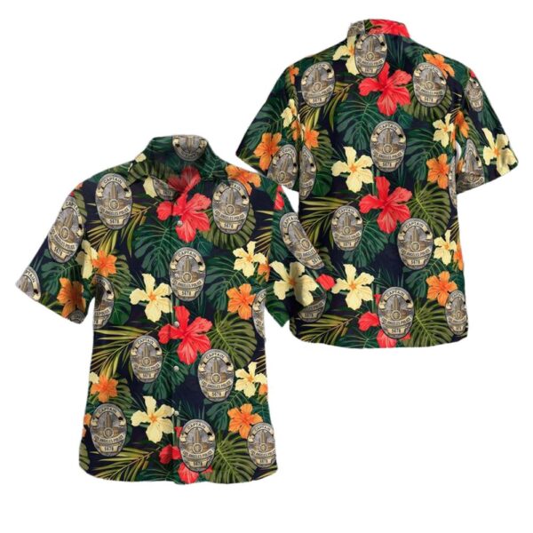 Los Angeles (Captain) Department Officer’s Badge Hawaiian Shirt Man Los Angeles (Captain) Department Officer’s Badge Hawaiian Shirt Man