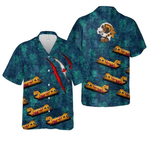 RCAF 103 Search and Rescue Squadron CH-113 Labrador Button Up Hawaiian Shirt RCAF 103 Search and Rescue Squadron CH-113 Labrador Button Up Hawaiian Shirt