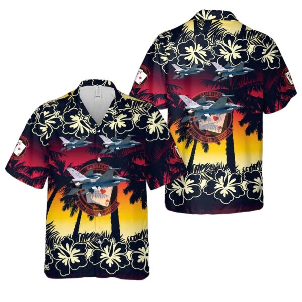 US Air Force 21st Fighter Squadron F-16 Hawaiian Shirt Man US Air Force 21st Fighter Squadron F-16 Hawaiian Shirt Man