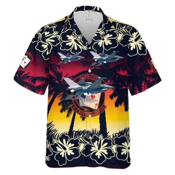 US Air Force 21st Fighter Squadron F-16 Hawaiian Shirt Man US Air Force 21st Fighter Squadron F-16 Hawaiian Shirt Man