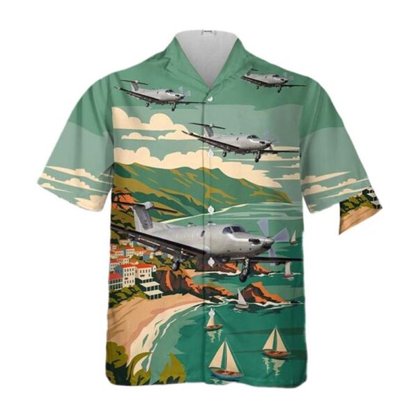 US Air Force Pilatus U-28A Draco 04-0688 319th-34th Special Operations Sqns Button Up Hawaiian Shirt US Air Force Pilatus U-28A Draco 04-0688 319th-34th Special Operations Sqns Button Up Hawaiian Shirt