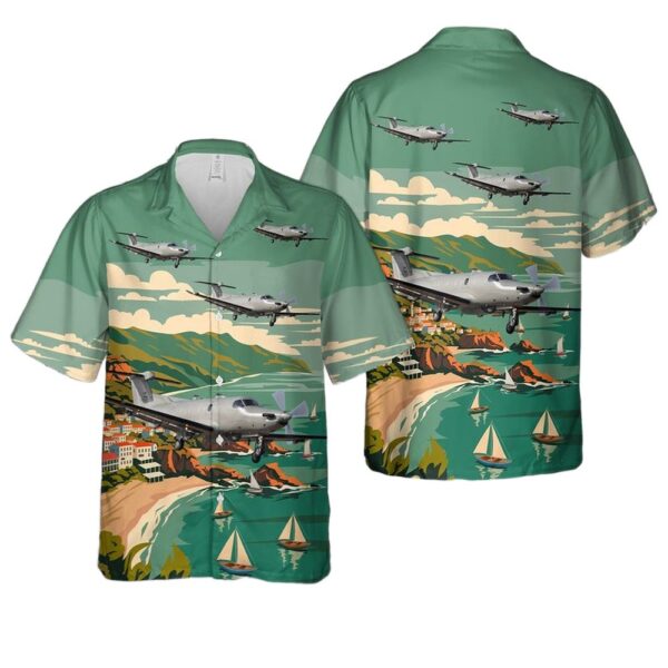 US Air Force Pilatus U-28A Draco 04-0688 319th-34th Special Operations Sqns Button Up Hawaiian Shirt US Air Force Pilatus U-28A Draco 04-0688 319th-34th Special Operations Sqns Button Up Hawaiian Shirt