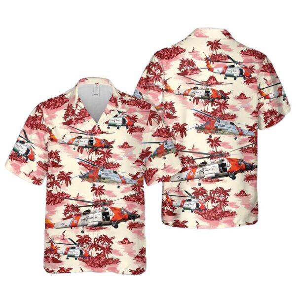 US Coast Guard Sikorsky HH-60J Jayhawk (S-70B-5) Button Up Hawaiian Shirt