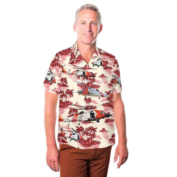 US Coast Guard Sikorsky HH-60J Jayhawk (S-70B-5) Button Up Hawaiian Shirt