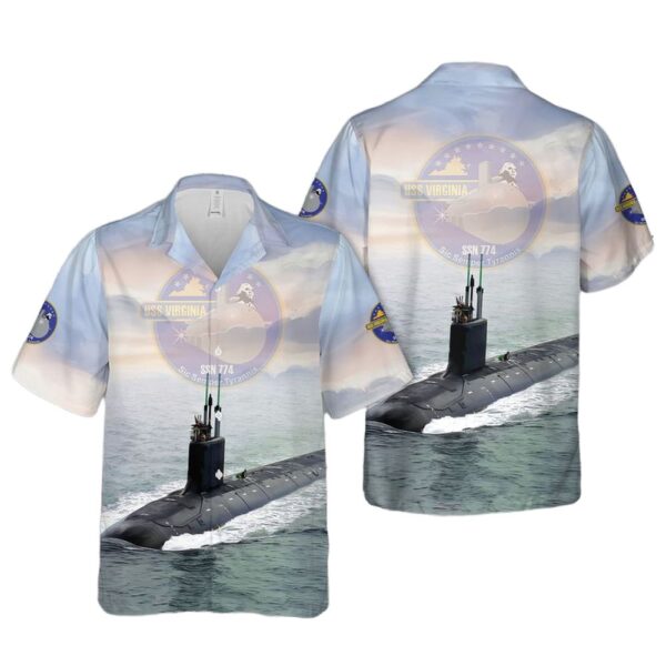 US Navy USS Virginia (SSN-774) Cheap Hawaiian Shirt US Navy USS Virginia (SSN-774) Cheap Hawaiian Shirt