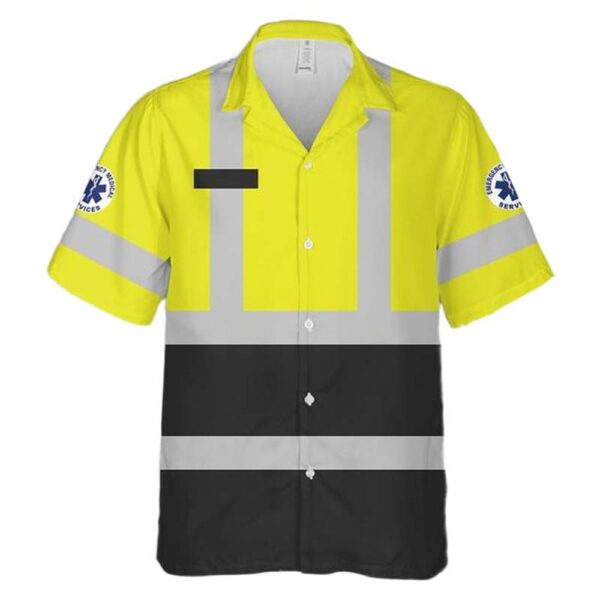 Custom Name EMS Workwear Style Uniform Aloha Hawaiian Shirt Custom Name EMS Workwear Style Uniform Aloha Hawaiian Shirt