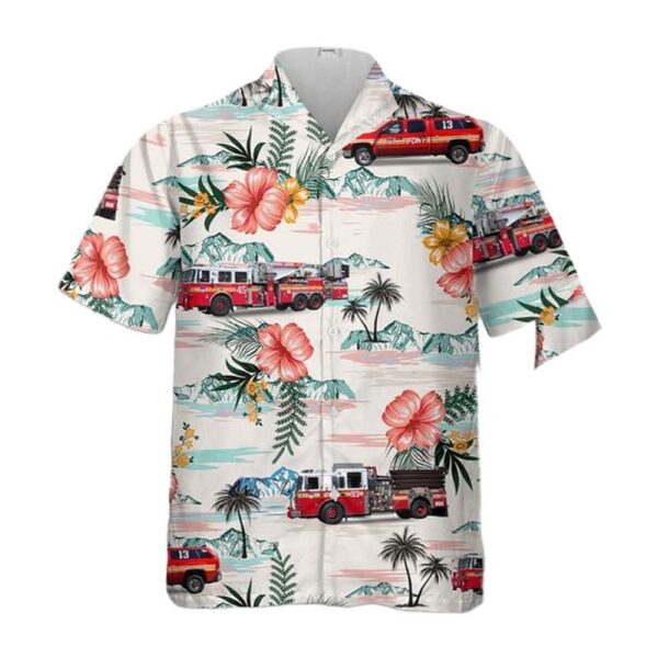 FDNY Engine 93-Ladder 45-Battalion 13 Button Up Hawaiian Shirt
