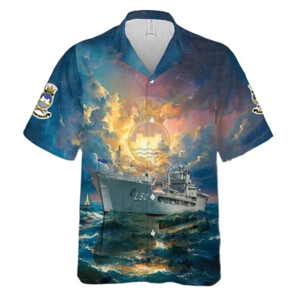 Royal Australian Navy HMAS Tobruk (L 50) Hawaiian Shirt For Men And Women Royal Australian Navy HMAS Tobruk (L 50) Hawaiian Shirt For Men And Women