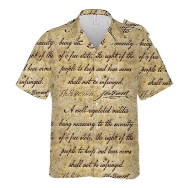 Second Amendment Embossed Pattern Hawaiian Shirt Man Second Amendment Embossed Pattern Hawaiian Shirt Man