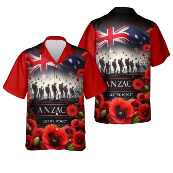 Anzac Day Button Up Hawaiian Shirt Anzac Day Button Up Hawaiian Shirt