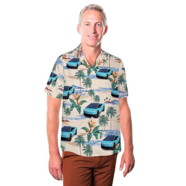Cybertruck in Miami Blue Hawaiian Shirt Cheap
