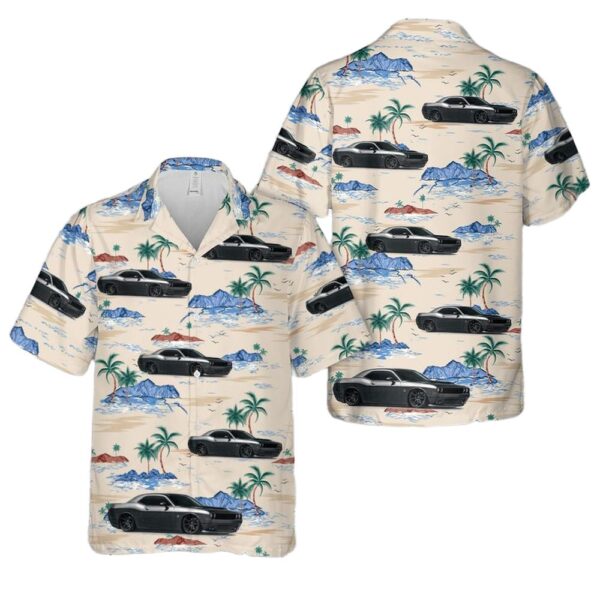 Dodge Challenger Bagged Button Up Hawaiian Shirt