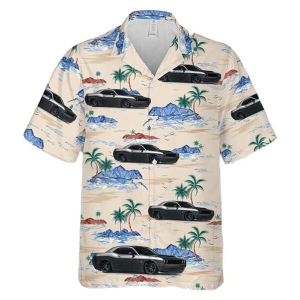 Dodge Challenger Bagged Button Up Hawaiian Shirt