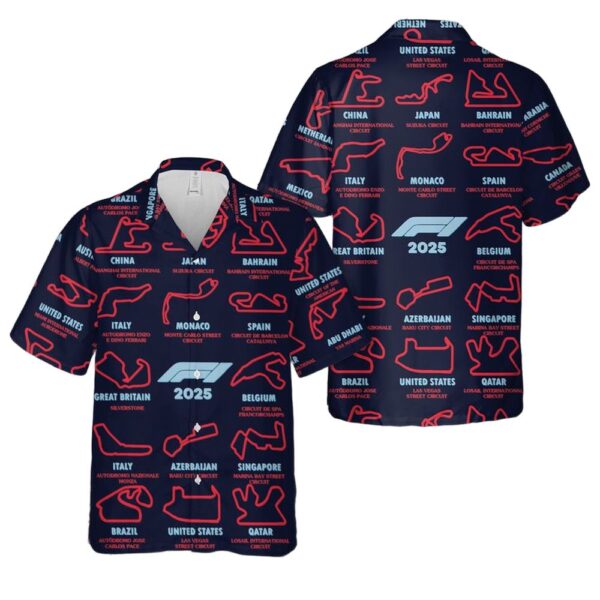 Formula 1 Tracks F1 2025 Aloha Hawaiian Shirt Formula 1 Tracks F1 2025 Aloha Hawaiian Shirt