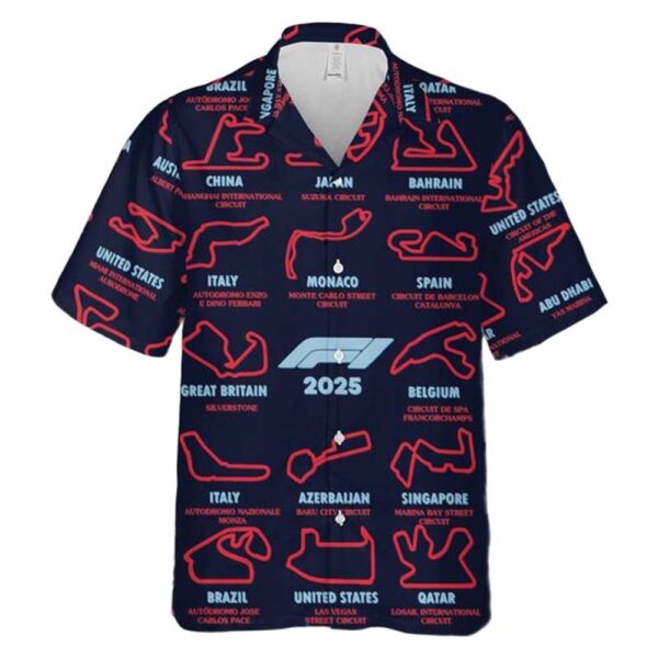 Formula 1 Tracks F1 2025 Aloha Hawaiian Shirt Formula 1 Tracks F1 2025 Aloha Hawaiian Shirt