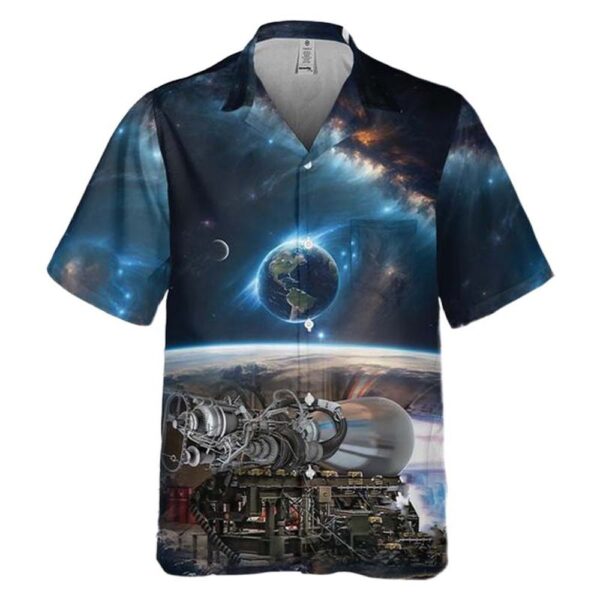 SpaceX Starship Raptor Engine Version 3 Pocket Hawaiian Shirt Man