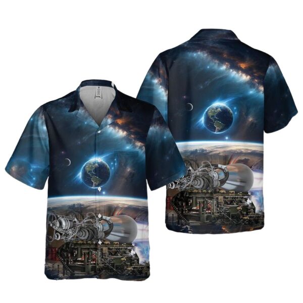 SpaceX Starship Raptor Engine Version 3 Pocket Hawaiian Shirt Man