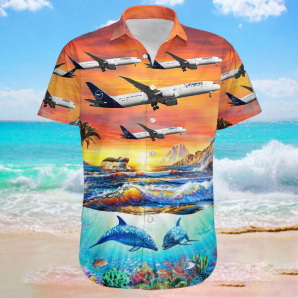 Boeing 787-9 Dreamliner Lufthansa Hawaiian Shirt