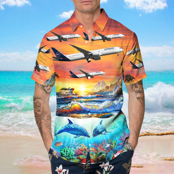 Boeing 787-9 Dreamliner Lufthansa Hawaiian Shirt