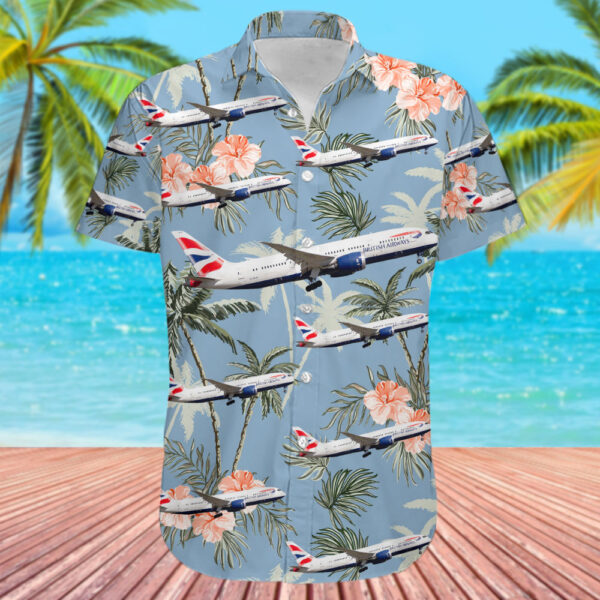 Boeing 787-8 Dreamliner British Airways Hawaiian Shirt Boeing 787-8 Dreamliner British Airways Hawaiian Shirt